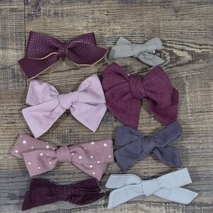 Assorted Bow Set for Kids - Purple, Pink, Gray